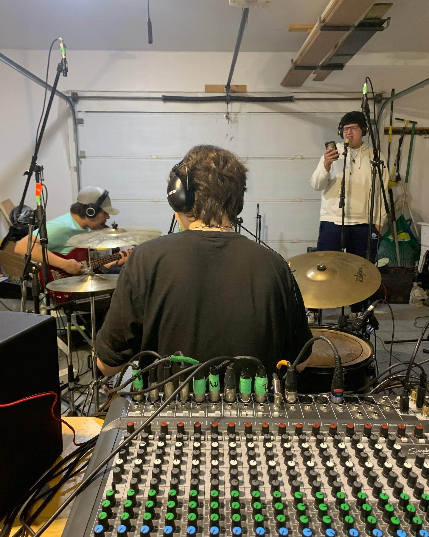 Band recording session in Sydney Nova Scotia